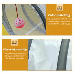 Gatos internos túnel brinquedos dobrável gato caverna crinkle túnel com bola pendurada brinquedos gato jogar túneis tenda tubos balde produtos para animais de estimação - Image 6