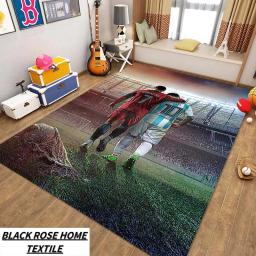 Tapete antiderrapante para quarto, impressão 3D HD, Messi, Ronaldo, mbappé, Neymar, sala de estar Home Luxury, corredor, arte da moda - Image 2