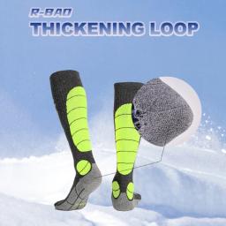 1 par inverno quente espessamento meias de esqui caminhadas meias para mulheres homens crianças anti-frio esqui ao ar livre meias esportivas altas - Image 2