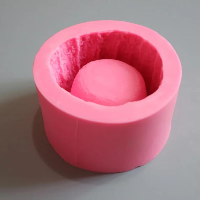 Molde de Silicone para Potes de Concreto Redondos em Forma de Pilha de Madeira para Decoração de Velas e Suculentas