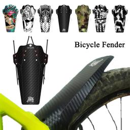 Para-lama de bicicleta de plástico, mudde roda frontal e traseiro, universal, impresso, protetor de asa para ciclismo com ties de cabo - Image 1