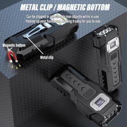 Lanterna led super brilhante, recarregável, portátil, luz de trabalho, acampamento ao ar livre, com alto brilho, luz lateral cob - Image 5