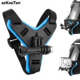 Motocicleta Capacete Monte com Chin Strap, Suporte para bicicleta, Acessórios de Montagem para Go Pro 12, 11, 10, 9, Insta360, X3, GO3, DJI Action 4 - Image 1