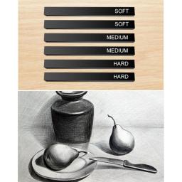 Conjunto lápis desenho bastões carvão comprimido quadrados 6 unidades para artesanato desenho DIY - Image 3