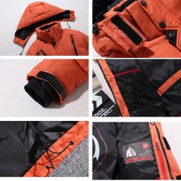 Novo inverno térmico esqui para baixo jaqueta terno de esqui dos homens snowboard babadores calças conjunto quente masculino snowmobile roupas para usar macacão - Image 5