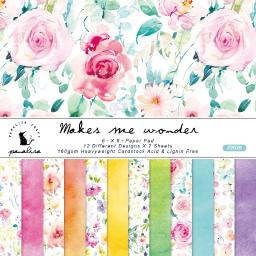 12 folhas de papel para scrapbooking com estampa de flores, cartão de papel de fundo vintage para artesanato de arte diy, material de colagem artesanal - Image 1