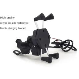 Suporte do telefone da bicicleta para a motocicleta universal celular titular bicicleta guiador clip stand GPS com suporte do carregador USB - Image 5