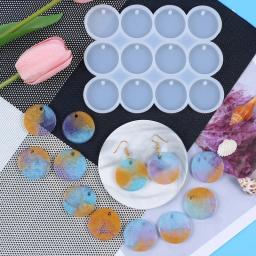 8/12 pçs redondo oval pingentes resina molde diy cristal epóxi brinco encantos molde de silicone para fazer jóias chaveiro tag fundição - Image 4
