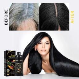 Cabelo Cor Dye Shampoo, Cinza, Capa Branca, Natural Corante Rápido, Reparar Limpeza Danificada a Seco, Raízes Nutritivas, Restaurar Cabelo Preto - Image 3