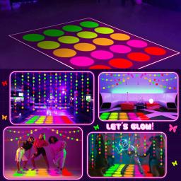 UV Reactive Neon Papers Glow Cards, DIY Dance Floor, Move Jogos, Classic Twister, Estoque de cartão, Decoração do partido Suprimentos - Image 6