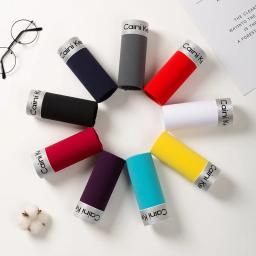 5 pçs/shorts masculinos marca roupa interior moda tendência sexy boxer respirável macio boxers masculino clássico preto cor sólida roupa interior - Image 2