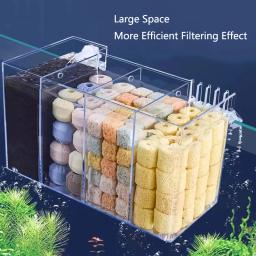 Caixa externa de filtro acrílico para aquário, 4 em 1, separação seca e úmida, pequena, silenciosa, suspensão externa, aquário Drip Overflow - Image 2