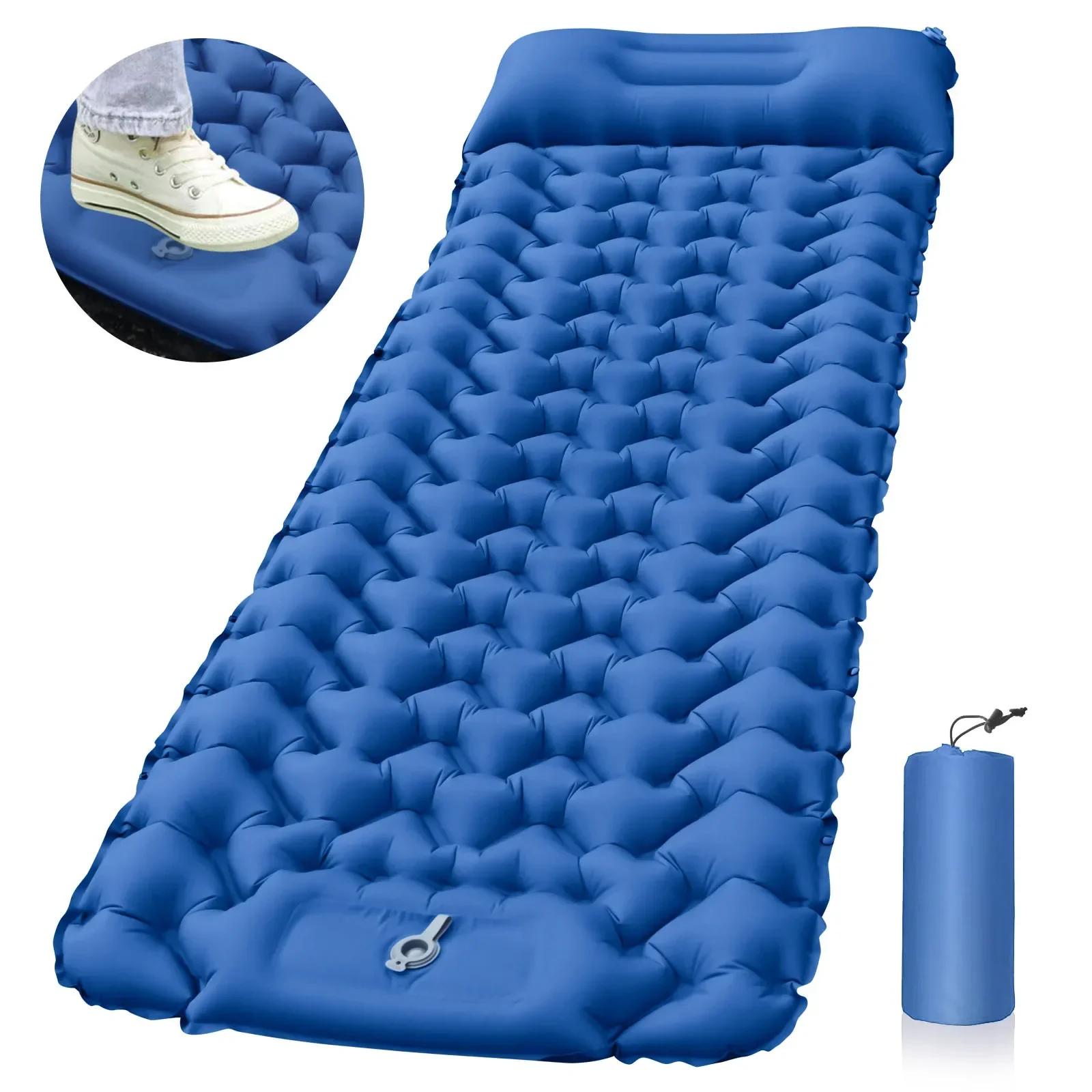 Colchão inflável com travesseiros, almofada de dormir ao ar livre, esteira de viagem, cama dobrável, almofada de ar ultraleve, caminhadas, trekking, camping - Image 1