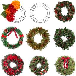 Anel de Coroa Redonda, Porta-Flores, Artesanato Floral, Guirlanda de Natal, Cremalheira de Arame, Decoração para Festa de Casamento, DIY, 20 cm, 25 cm, 30 cm, 35 cm, 40cm - Image 2