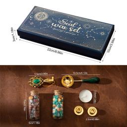 Kit de selo de cera com garrafa de contas de cera, colher e vela, vintage Envelopes, letras decoração, Natal, 3pcs - Image 3