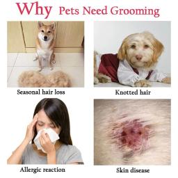Escova profissional do removedor do cabelo do animal de estimação, escova do derramamento para cães e gatos, cortador do nó da pele, pente do gato, acessórios do cão - Image 5