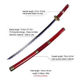 Anime Japonês Espada Samurai, Espadas Roronoa Zoro, Katana, Shusui, Enma, Kitetsu, Espada Livre, Suporte e Cinto, Feitos À Mão, Cosplay, 104cm - Image 2