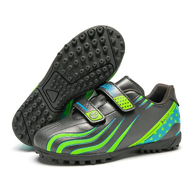 Sapatos de Futebol Americano para Crianças com Sola de Borracha TF, Fechamento Mágico e Solas de Treinamento para Menores de 12 Anos
