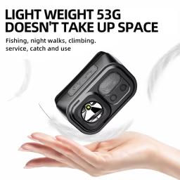 Superfire mini poderoso caminhadas acampamento farol usb c recarregável cabeça luz led sensor farol frente lâmpada de cabeça para trabalhar - Image 4