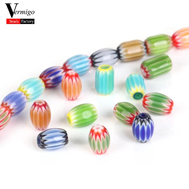 Contas de Vidro Coloridas Naturais para Jóias: Acessórios Redondos de 15 Polegadas para Pulseiras e Colares
