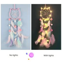 Bonito apanhador de sonhos para pendurar decoração de casa estrela lua apanhador de sonhos ornamentos de penas pendurado na parede interior decoração da casa do quarto do miúdo - Image 5