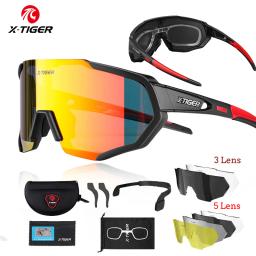 X-TIGER óculos de ciclismo lente polarizada bicicleta estrada ciclismo óculos pesca correndo óculos de sol esportes mtb mountain bike - Image 1