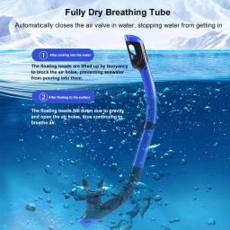 Tubo de respiração para adultos, snorkel completo, equipamento de mergulho, automático, válvula impermeável, produto comestível, bocal de silicone - Image 4
