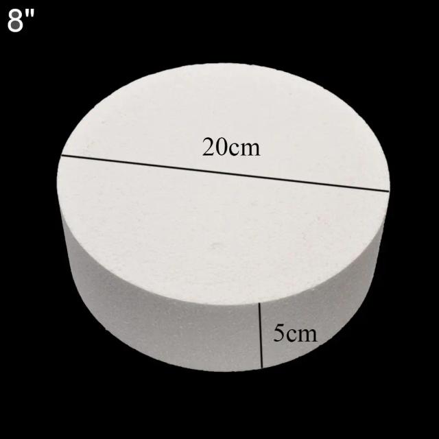 Decoração de Festa DIY com Flor em Manequim de Poliestireno - Moldes Redondos de Espuma para Bolo 4", 6" e 8"