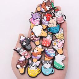 Kawaii PVC Shoe Button para Crianças, Cone, Cão, Fruta, Suco, Fivela, Gato, DIY, Case de Telefone Decorações, Fit, 1-18Pcs - Image 3