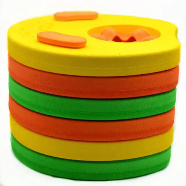 Conjunto de 6 Discos Flutuadores para Aprendizagem de Natação para Bebês - Braços e Mangas Infláveis em EVA Espuma