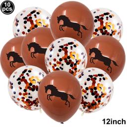 Conjunto de balões com confete e lantejoulas, balões de látex, para festa de aniversário infantil, cowboy e cowgirl, 10 unid - Image 2
