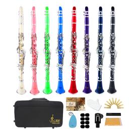 SLADE-Bb Flat Baquelite Clarinete com Estojo 17 Key Clarinete, Instrumento de Sopros, Correia de Palhetas, Pano e Toothpads, Peças e Acessórios - Image 1