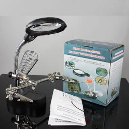 Lupa para reparo eletrônico, Terceira mão para solda, Lupa com luz LED profissional - Image 6