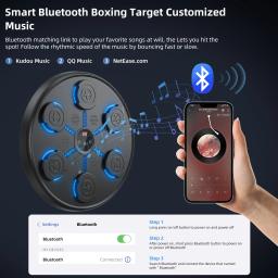 Smart Music Boxing Machine para adultos e crianças, Sports Fitness Trainer, Home Exercício Response, Boxing Wall Target, Novo - Image 4