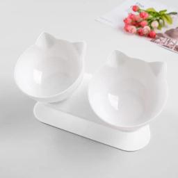 Tigela de gato dupla elevada com suporte inclinado, alimentador de água antiderrapante, suprimentos para beber para cães pequenos e gatos, gatinho de estimação - Image 4