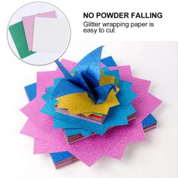 100 Pcs Papel Glitter Cor Papel Cardstock Artesanato Folhas De Presente De Natal Papel Shimmer Cardstock Papel Glitter Cardstock - Image 5