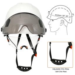 CE Construção Capacete De Segurança Com Viseira Construído Em Óculos De Proteção Para O Chapéu Do Engenheiro ABS ANSI Industrial Work Cap Men Head Protection - Image 2