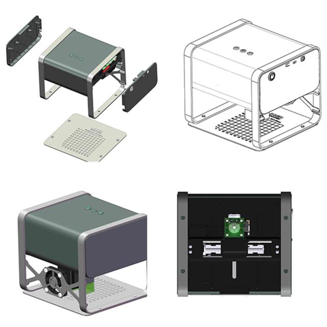 Mini Máquina de Gravura a Laser CNC para Marcação de Logotipos DIY em Couro e Madeira - 5500mW de Potência