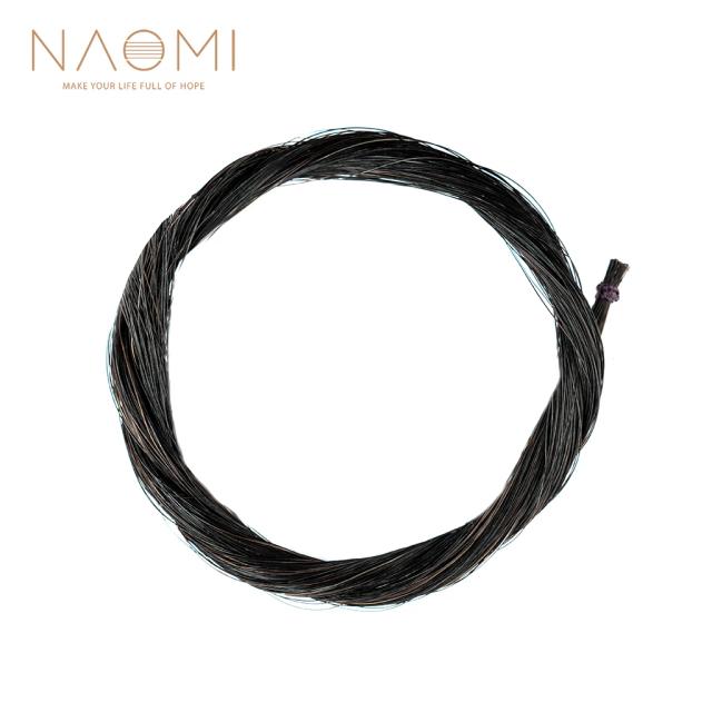 Flecha de Arco Naomi 1 Hank em Cabelo de Cavalo Mongol Preto Clássico para Violino, Violoncelo e Baixo duplo com Qualidade Premium