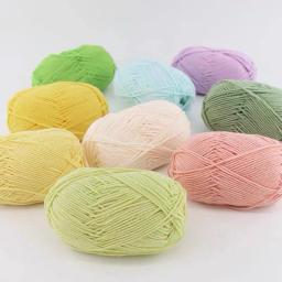 Fio de algodão de leite macio, Fios de crochê para tricô, Artesanato DIY, Suéter, Chapéu, Bebê, Tricô manual, Atacado, A1, 50g por conjunto - Image 4