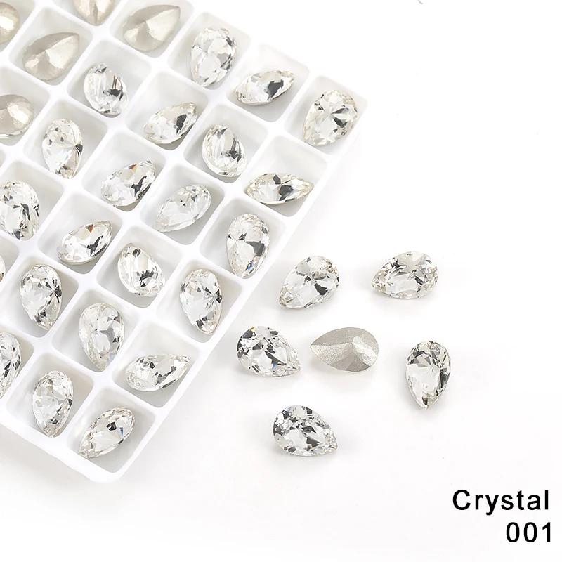 Gota Strass Cristais De Vidro Pedras Acessórios De Vestuário Glitter Jóias Decoração Gems Contas De Vidro Artesanato De Diamante 50Pcs - Image 1