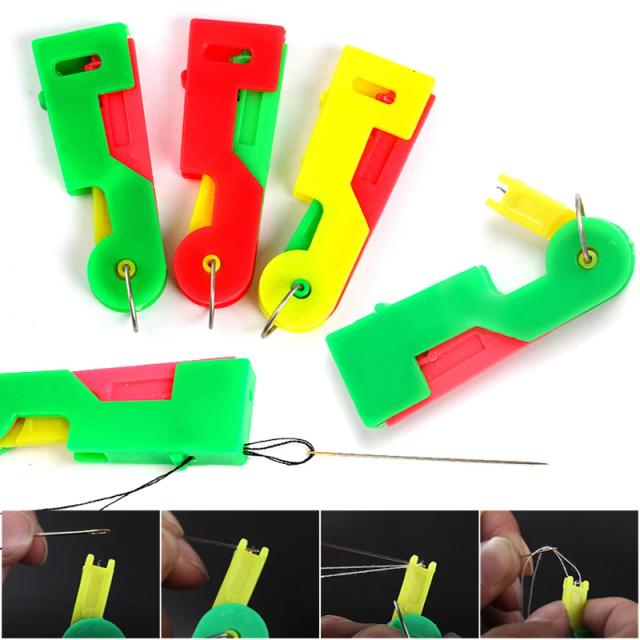 Threader de Agulha Automático para Idosos - Ferramenta Prática e Acessível com Guia de Rosca, 1 Unidade