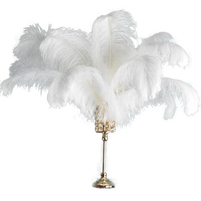 Penas Brancas de Avestruz para Decoração de Casamentos e Festas, Tampo Grande de 15-70cm para Mesas Carnavalescas e Acessórios Decorativos
