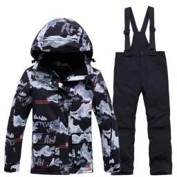Fato de neve infantil, conjuntos de roupas snowboard, roupa exterior, casaco e calças de esqui, fantasias infantis, moda menino e menina - Image 2