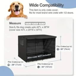 Impermeável Oxford pano cão canil capa, Windproof Pet Crate capa protetora, Universal Fit para interior e exterior, Pet fornecimentos - Image 4
