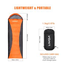 Lixada saco de dormir portátil para adultos 4-season inverno acampamento quente saco de dormir à prova dwaterproof água para acampamento ao ar livre caminhadas viagem - Image 2