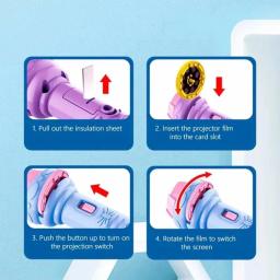 Lanterna de projeção de desenho animado, 10 cartões, 80 padrões, criativa, crianças, brinquedo, projetor, brinquedos para bebês, livro de histórias para dormir - Image 3