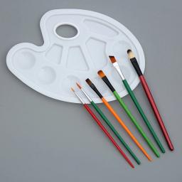 Paleta de Forma Redonda de Plástico Branco, Bandeja de Pintura para Segurar e Misturar Cores, Óleo Acrílico Aquarela - Image 2