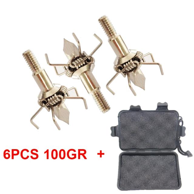 Box Head Arrows Broadheads para Caça e Tiro com Arco - Ideal para Arcos Compostos e Bestas, Conjunto com 6 Pontas Recoil