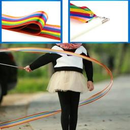 Brinquedo colorido da dança da fita da ginástica para crianças-vara giratório de 4 metros, presentes ao ar livre perfeitos para diversão e criatividade das crianças - Image 2